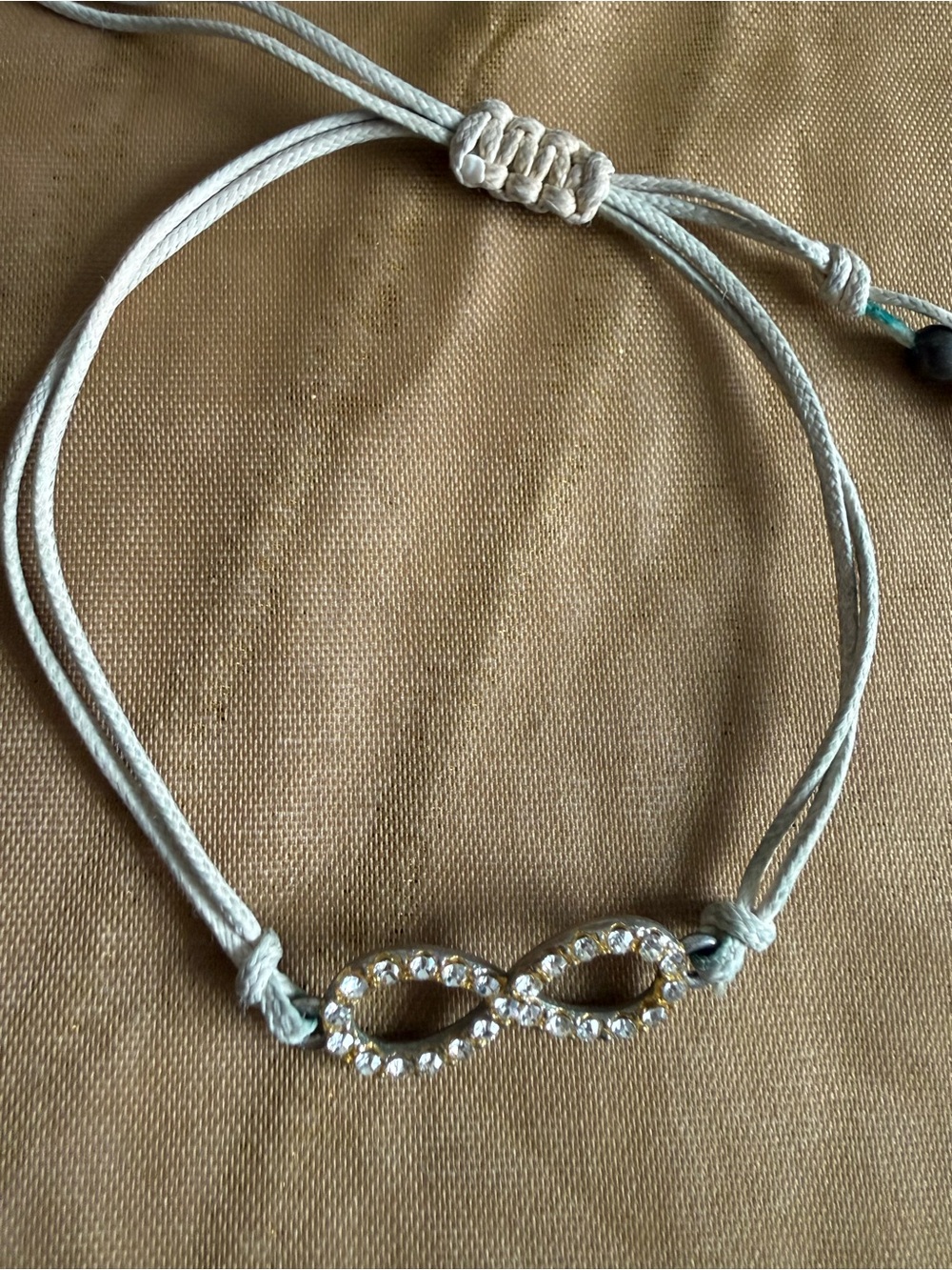 Crystal Infinity Cord Bracelet – Light Gray